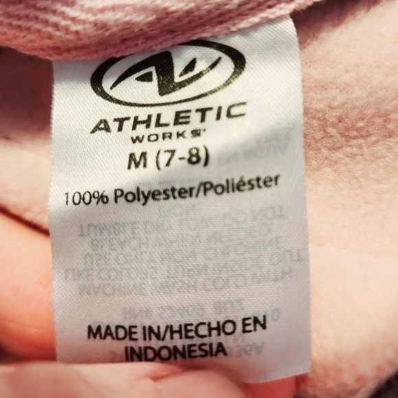 Athletic Works Grey Fleece Sweatshirt Girl's Medium 7-8 Smiley Face Lightening - Picture 7 of 7